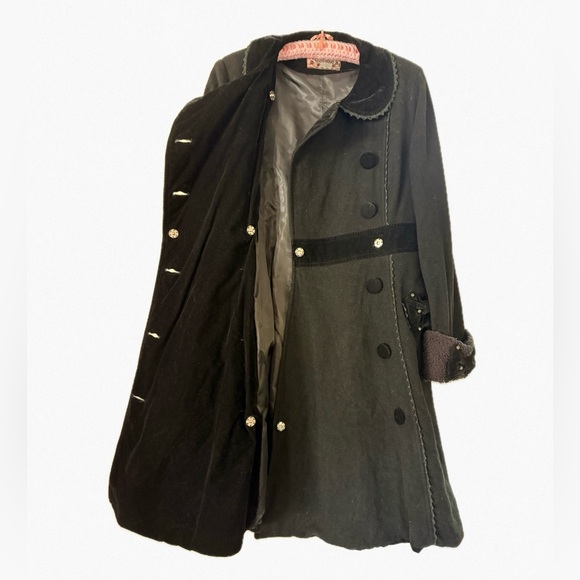 Lolita Kidsyoyo Black Wool Dress Coat, Medium - Picture 3 of 9